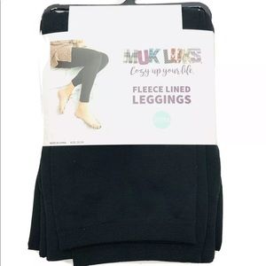 Muk Luks Fleece Lined Black Leggings Sz 2X/3X New